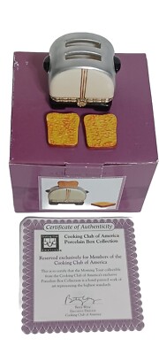 Cooking Club of America '' Chrome Toaster ''Porcelain Trinket Collectible Box 