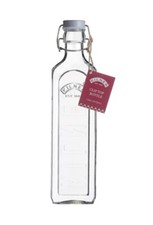 1L Kilner Clip Top Preserve Bottle Clear Glass New Square Shape Grey Lid 1000ml