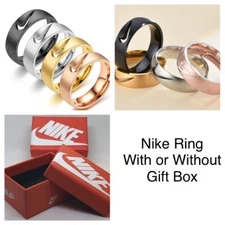 NIKE Swoosh Logo Metal Ring 4 Colors Gift Box Available