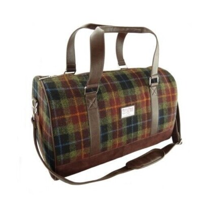 Authentische Harris Tweed Luxus verstellbare Wochenendtasche in rostkarierter Farbe 59 Neu