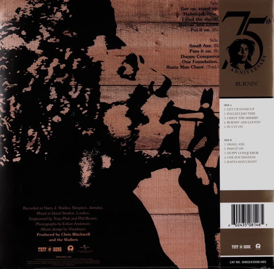 N E U !!!💥💥 LP-OVP!! - BOB MARLEY&THE WAILERS🩷🩷– B U R N I  N *  - 75TH ANNI - Bild 2 von 2