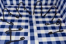 Lot of 6 Twisted Coiled Metal Wire Plate Display Easel Stand Dark brown/Black