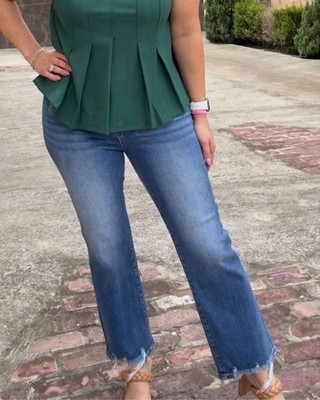 Risen Riley Straight Leg Jeans Medium Wash