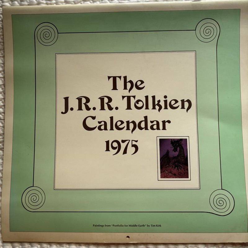1975 J R R Tolkien Lord of the Rings Calendar Tim Kirk