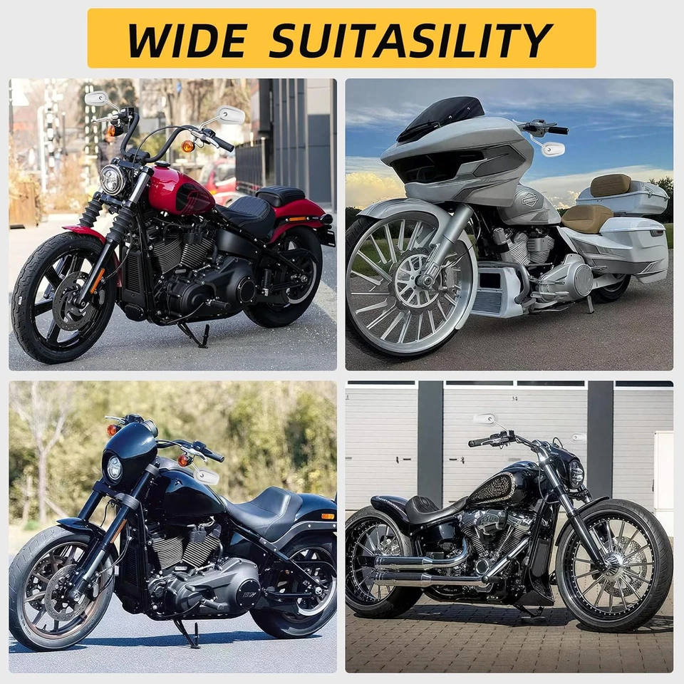 Chrome Sportster Mirrors For Harley Davidson Touring Road King Electra Glide - Imagem 2 de 4