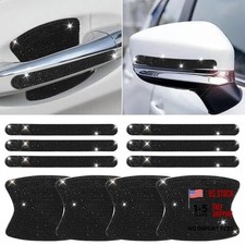 10 PCS Bling Car Door Handle Protector, Shiny Crystal Rhinestone Anti Black