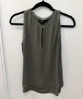 by THEORY 100% SILK SLEEVELESS ARMY GREEN TOP sz P