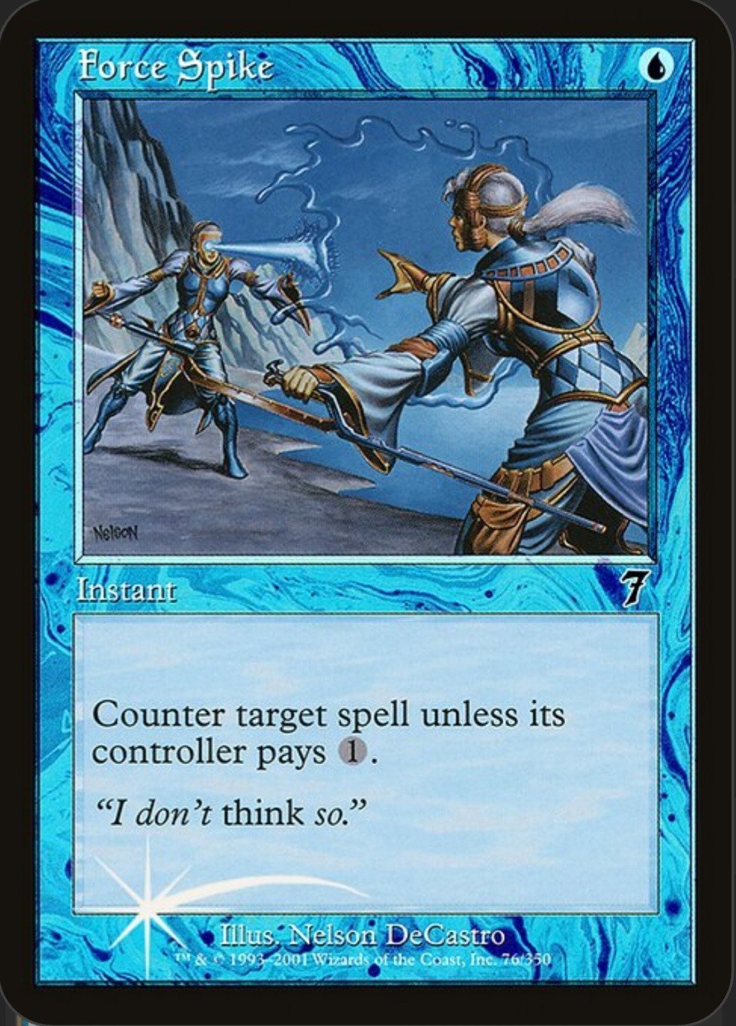 Magic The Gathering 7th Edition Force Spike Card 76/350 Foil Vintage 2001 LP