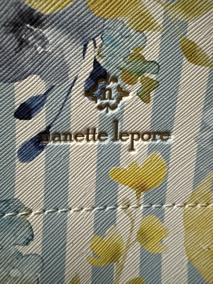 Nanette Lepore Floral Amarillo Rosa Bolso de Hombro Cartera Bandolera Multi Cremallera Usado en Excelente Condición Foto 3 de 4