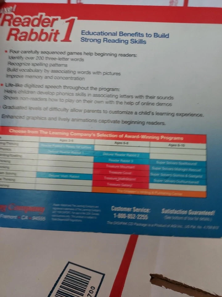 1994 The Learning Company Deluxe! Reader Rabbit 1 возраст 3-6 ПК Windows MAC #162h - Изображение 4 из 4
