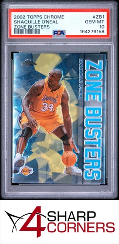 2002 TOPPS CHROME ZONE BUSTERS SEASONS BEST #ZB1 SHAQUILLE O'NEAL PSA 10