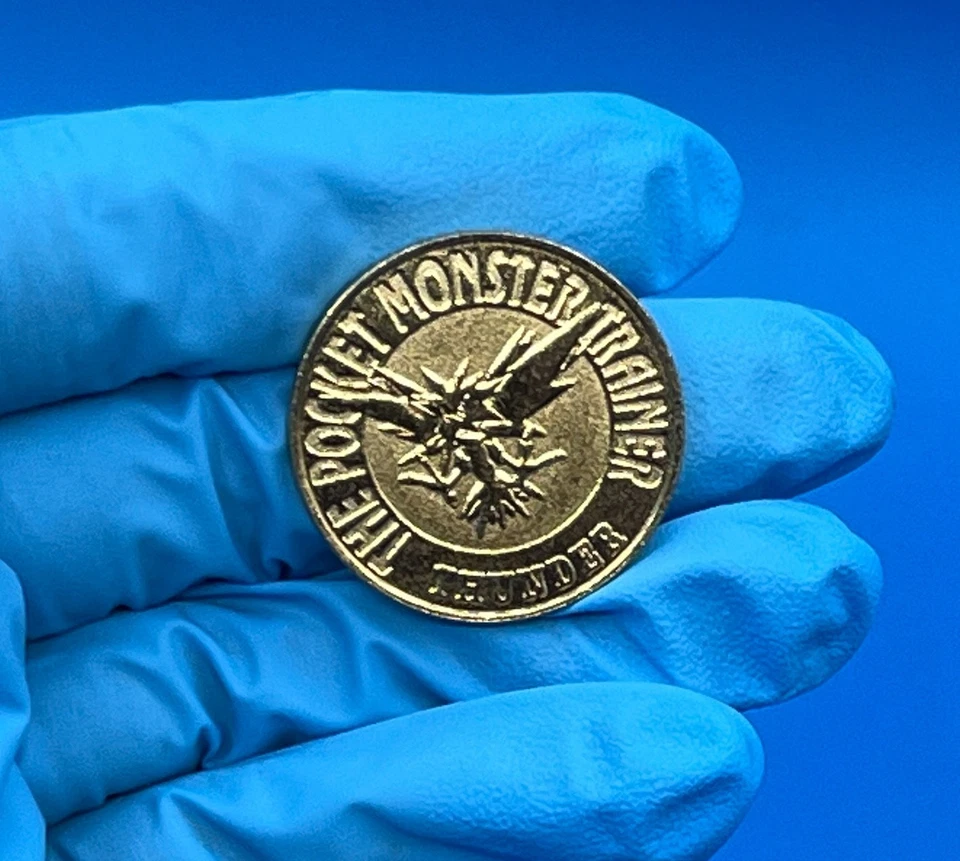 Zapdos (GOLD COIN) Pokemon METALLO Meiji Battle Juice vintage giapponese - Immagine 4 di 4