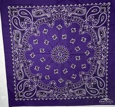 Vintage HAV-A-HANK Made in the USA Purple Paisley Bandana rn 15187