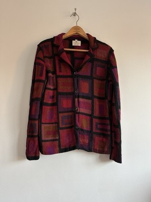 Spirit of the Andes 100% Alpaka Strickjacke Gr. XL(16) Geometrisches Muster Peru