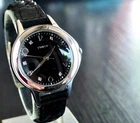 VINTAGE TIMEX ELEGANT REAL DIAMONDS DIAL QUARTZ WOMEN'S SILVER BLACK DRESS WATCH