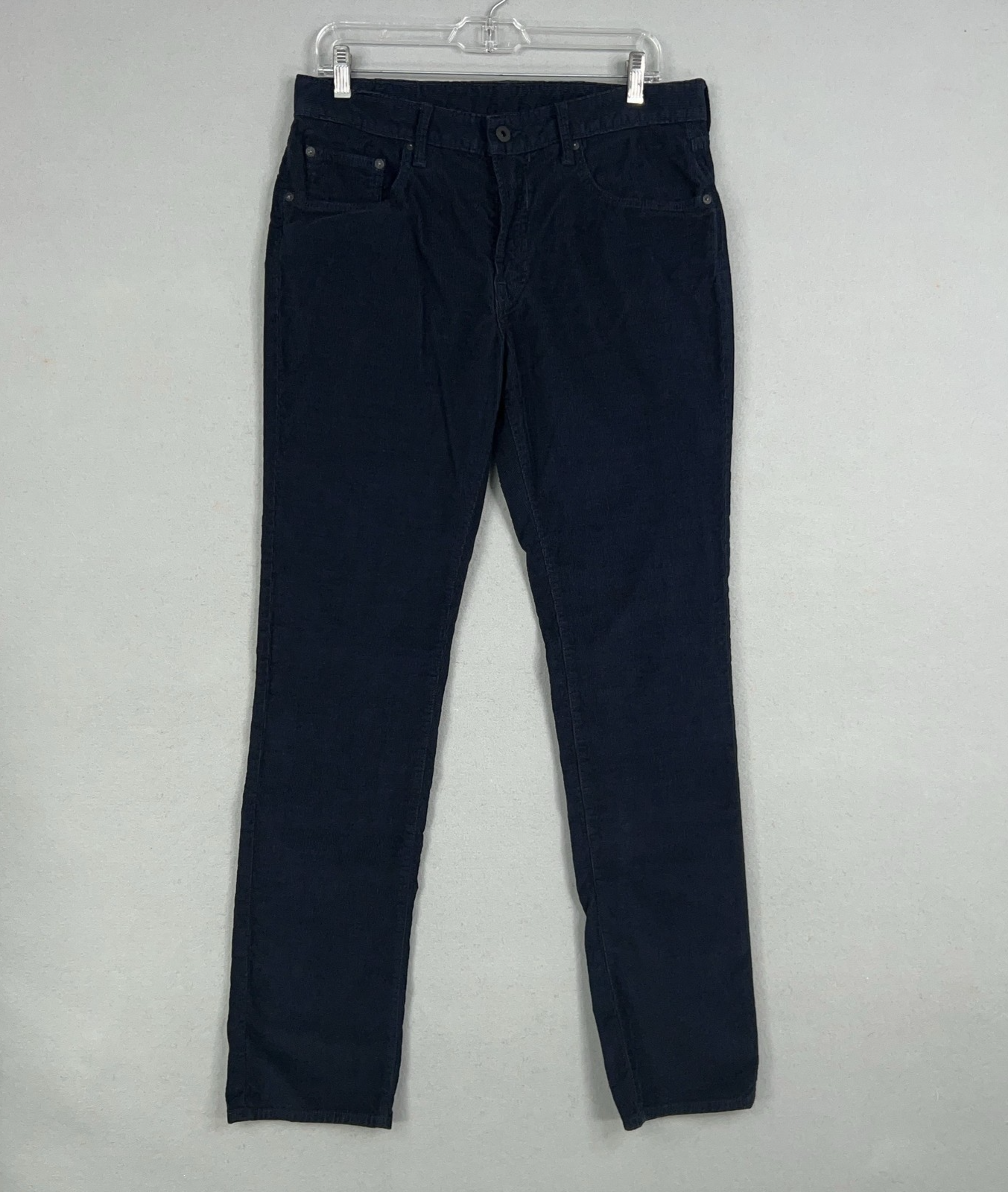 Bonobos Corduroy Pants Mens 33x34 Navy Blue Slim Fit Stretch Preppy Academia