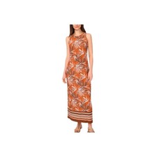 Vince Camuto Women's Size M Brown Palm Print Maxi Dress