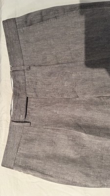 Luigi Borrelli Napoli Mens Pants US 34 (48IT) Taupe Wool Linen Herringbone NWT