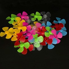 30PCS 2mm Dia Shaft Plastic Propeller 4 Blades 60mm Fan Shape Propeller for DIY