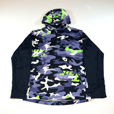 Nike Dri Fit Youth Camo Print with Logo Hooded Pullover Sweatshirt Boys Sz Large