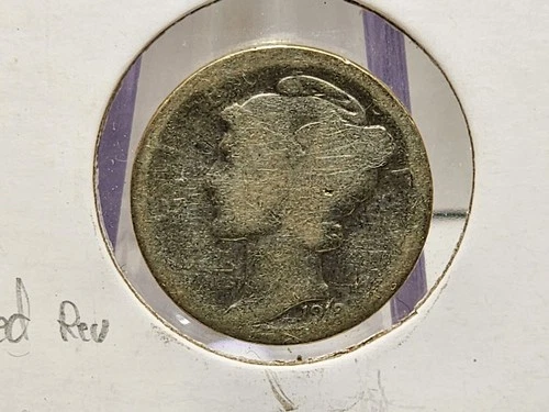 1918-P Mercury Dime Raw AG (Details)