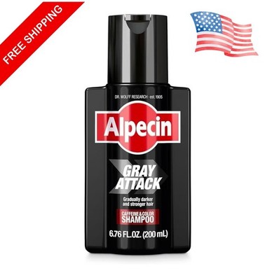 Alpecin Gray Attack Caffeine & Color Shampoo for Men Gradually Dark 6.76 Fl Oz
