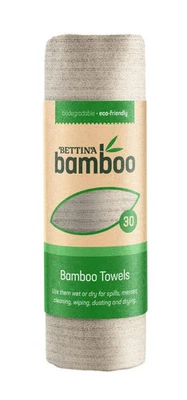BETTINA 30 Bamboo Towels Roll Kitchen Roll Washable Kitchen Towels Made fibers UK
