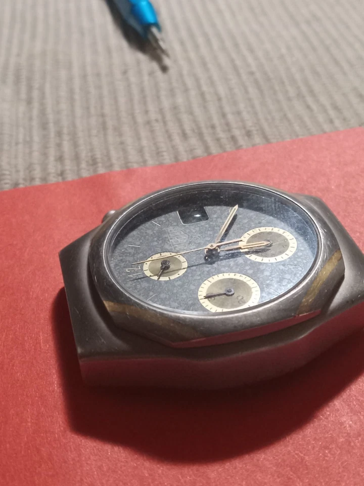 Heuer Titanium Chronograph Rare Vtg Moon Dust Lwo 283 Mecha Quartz Chrono C 1985 - Image 3 of 4