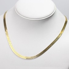 Men  Women's 18K Yellow Gold Filled 20" 4mm wide Flat Snake Chain Necklace E764
