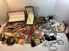 Lot Unique Vintage Costume Jewelry Necklaces Watches Belt Buckle Earrings