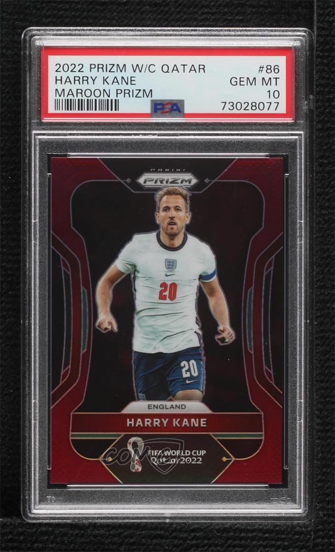 2022 Panini Prizm World Cup Qatar Maroon 14/22 Harry Kane #86 PSA 10 GEM MT 0r9h