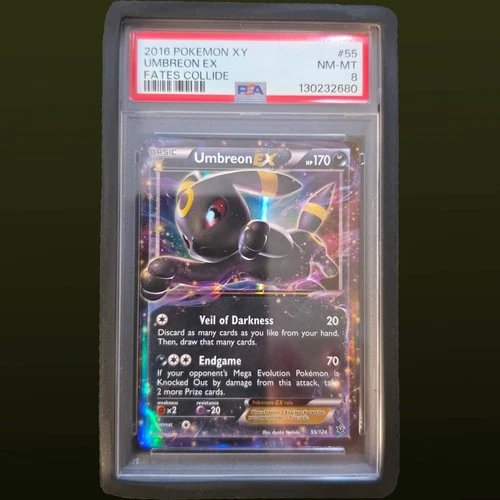 2016 POKEMON XY FATES COLLIDE #55 UMBREON EX PSA 8