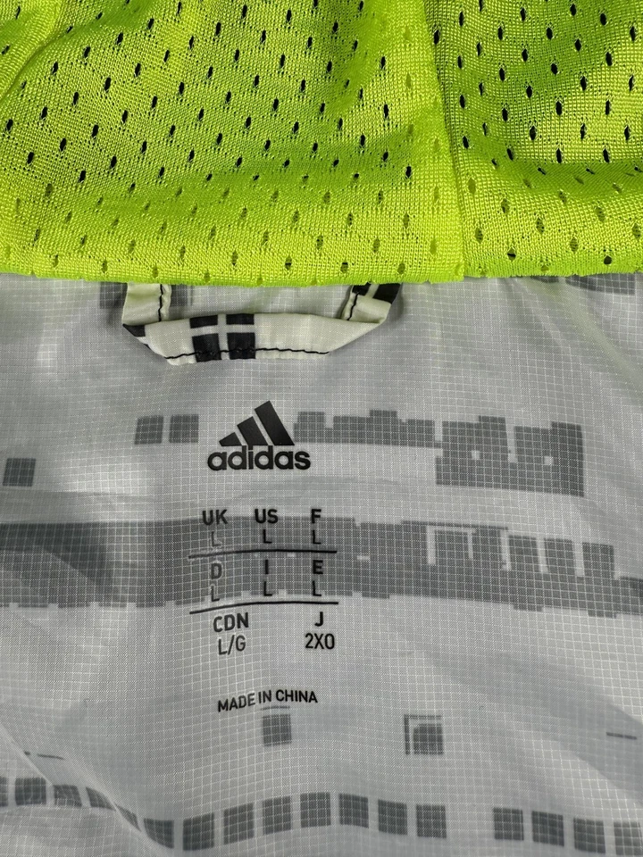 Adidas Hooded Windbreaker Jacket Mens Large Full Zip Outdoors Breathable - Image 3 of 4