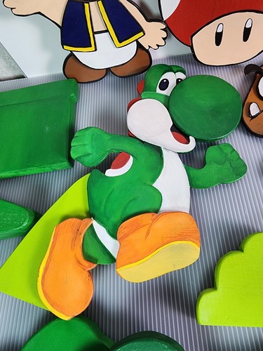 Super Mario Bros Set Decorazione Parete Legno Fatto a Mano 25pz - Sala Giochi Dipinta Personalizzata - Foto 6 di 14