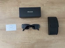 PRADA Women's Rectangle Sunglasses Black Plastic Frame- FREE SHIPPING