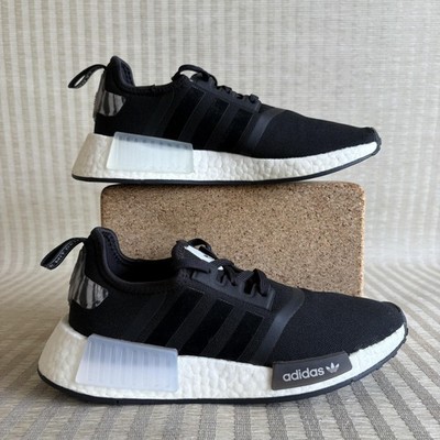 Adidas NMD_R1 Shoes Womens Size 6 Black White Marble Knit Boost Sneakers IE9611