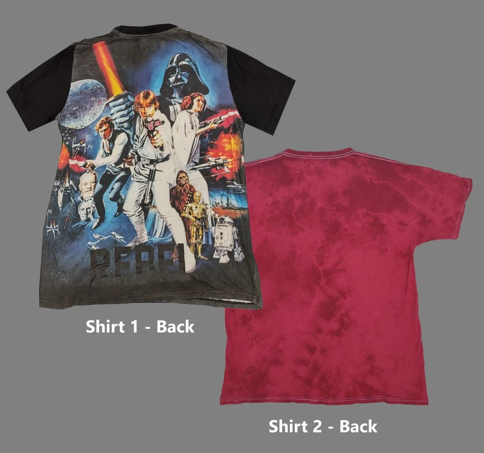 Camisetas Star Wars Años 90 x2 Ambas Para Hombre Grandes-Luke Skywalker Darth Vader Darth Maul Foto 2 de 4