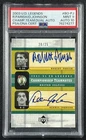 ROBERT PARISH DENNIS JOHNSON PSA 9 2003 UD LEGENDS CHAMPIONSHIP DUAL 10 AUTO /25
