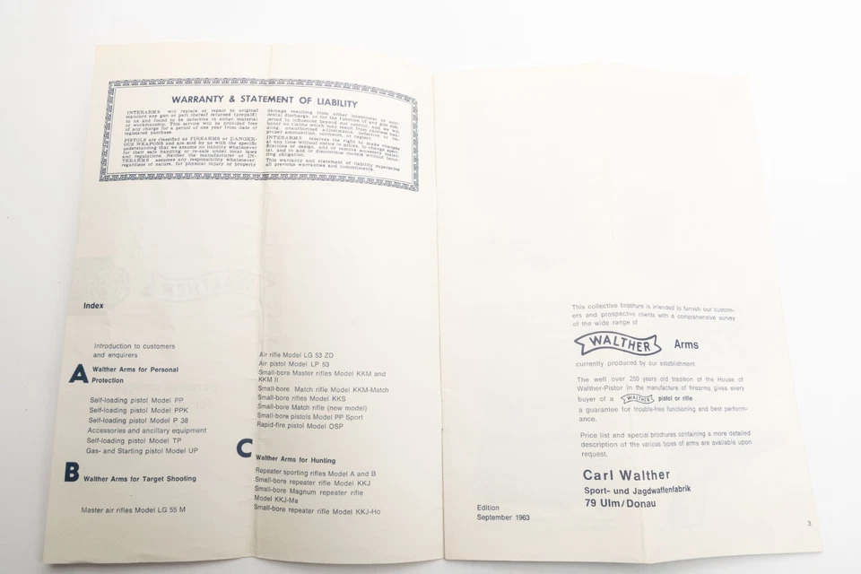 Walther Arms Catalog Price List 1966 - Image 2 of 4