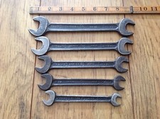 5 Vintage Tw Superslim British Made 12 To 316 Whitworth Spanners.