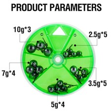 21Pcs/Box Fishing Sinkers Drop Shot Weights Fishing Sinker Lead Weight 2.5-10g