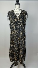 Chaps Women's Short Sleeve Black Patterned A line Dress Size 3X 