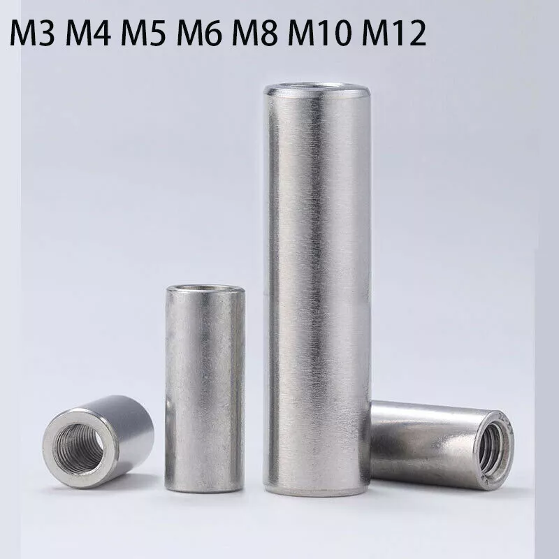Gewindemuffen M3 M4 M5 M6 M8 M10 M12 Rund Verbindungsmutter 