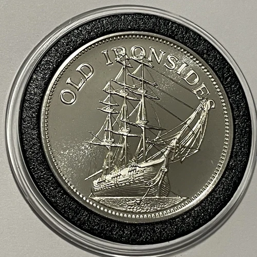 USS Constitution Old Ironsides Collectible Rare Sterling Silver Proof Coin Round