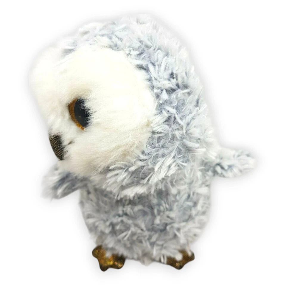 TY Owlette Stofftier 2017 TYSilk Grau Weiß Plüsch Kuschel Glubschi Augen 15 cm - Bild 2 von 4