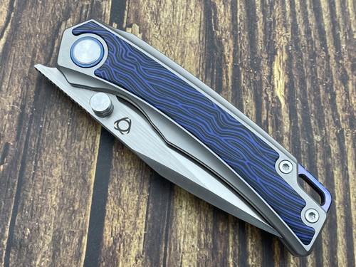 Sixleaf Folding Knife 10Cr15MoV BladeTitanium/G10 Handle Camping Knife SL-48 - Picture 8 of 11