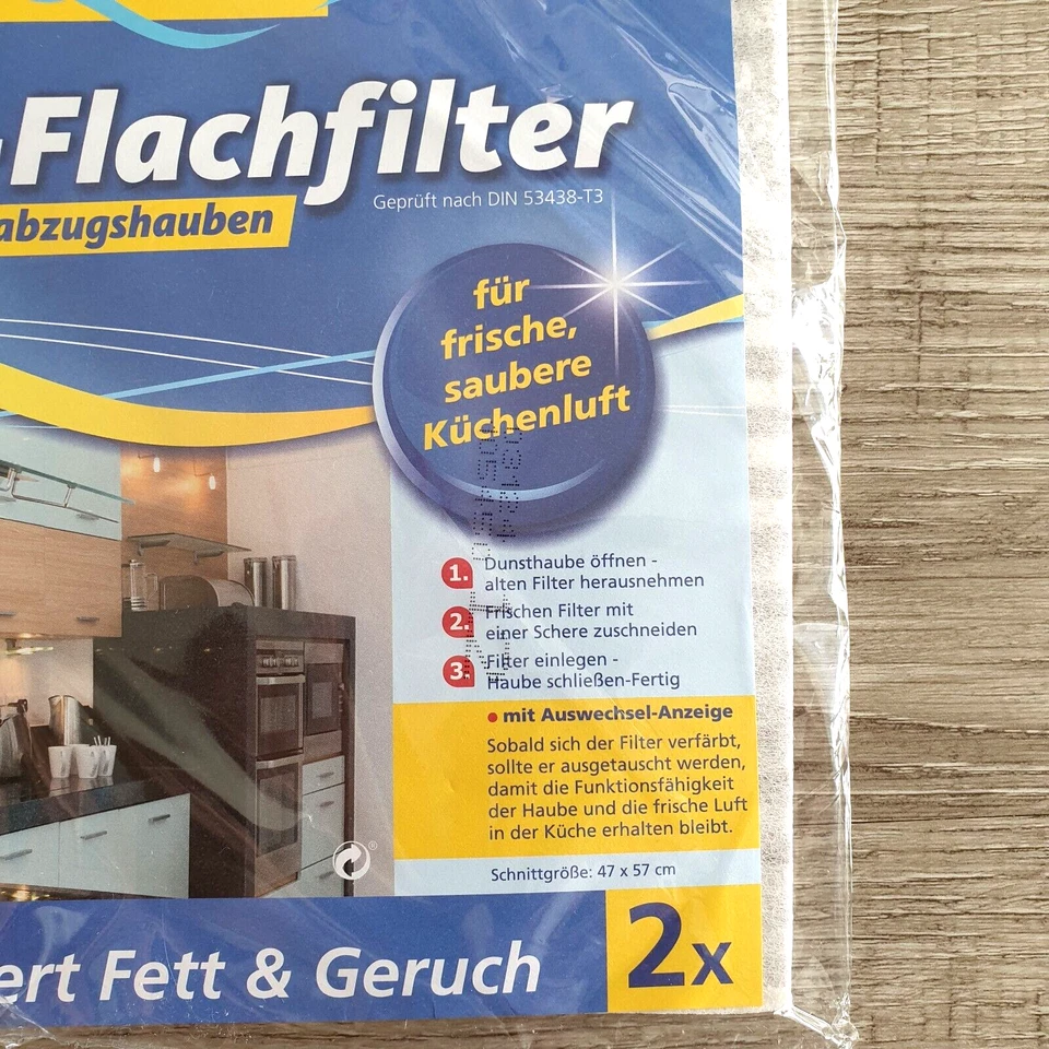 2x Fettfilter Dunstabzugshaube Dunstfilter Flachfilter Vlies zuschneidbar - Bild 2 von 3