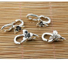 10pcs tibetan silver tone flower connector design EF1591
