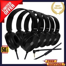 Classroom Headphones-Bulk 10-Pack, Student on Ear Color Varieties- Comfy Swivel