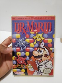 Dr Mario Authentic Nintendo Nes Game & Box Come With Plastic Protector